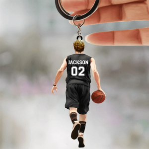 Personalized Basketball Boy Keychain,Gift For Basketball Lover