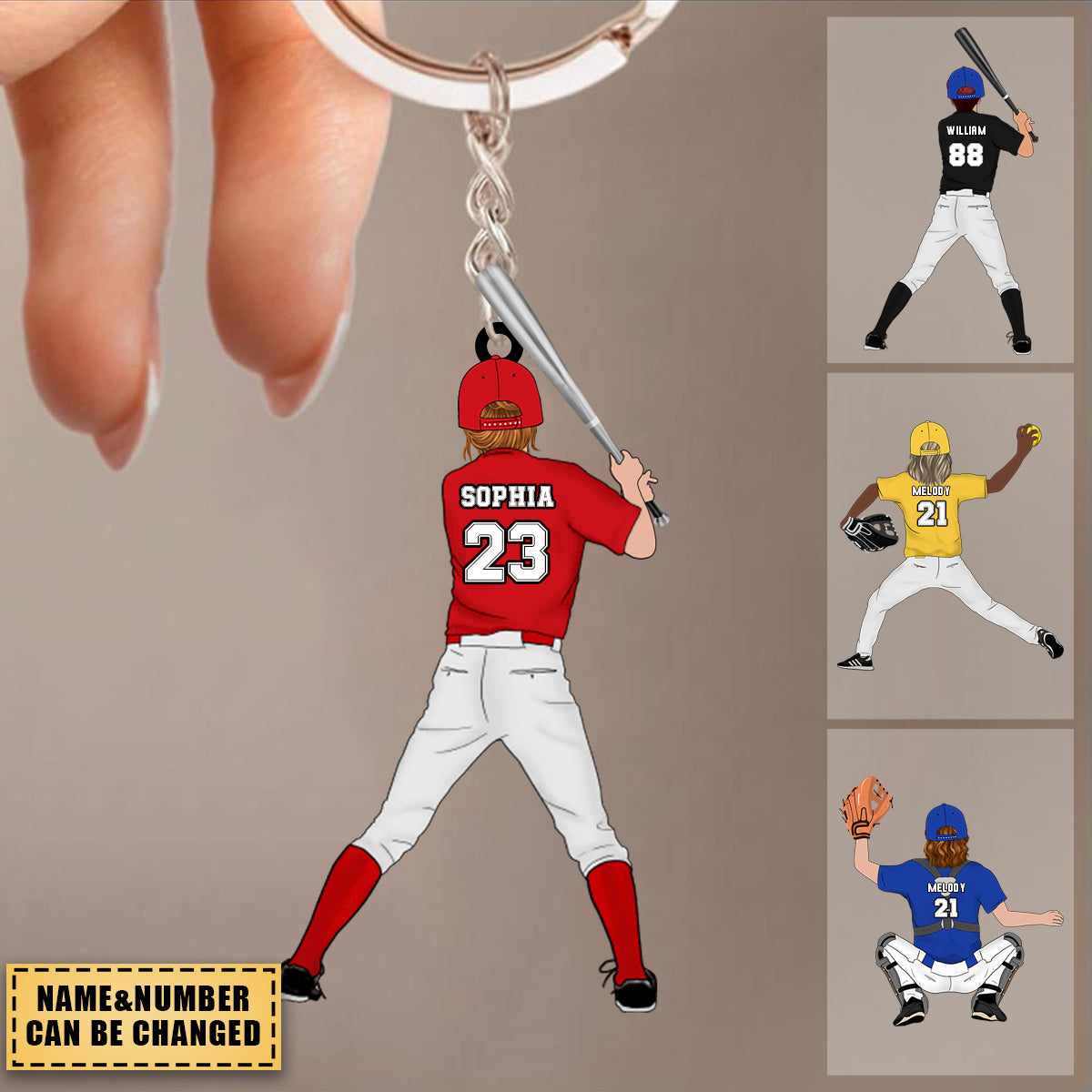 Personalized Softball Acrylic Keychain - Gift For Softball Players