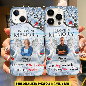 Memorial Wings Heaven Upload Photo Personalized Memorial Phone Case