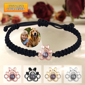Personalized Custom Pet Paw Photo Projection Bracelet
