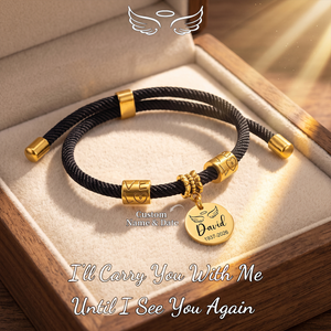 Always In My Heart, Personalized Wings Adjustable Woven Bracelet