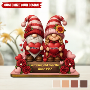 Personalized Couple Growing Old Together Wooden Plaque
