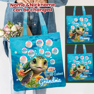 Grandma Blessed To Be Called Grandma Sea Turtle Personalized Bag