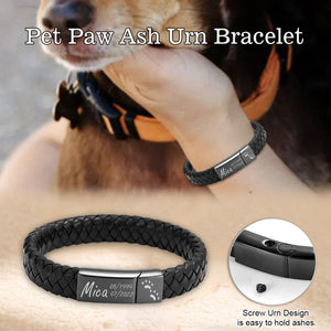 Personalized Custom Cremation Bracelet, Engraved Pet Ashes Bracelet