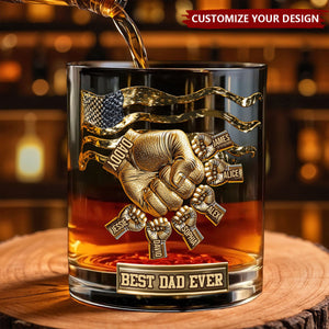 Best Dad Ever - Personalized Father Whiskey Glass