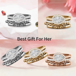 Perfect Pear Moissanite Personalized Engagement Ring Stack