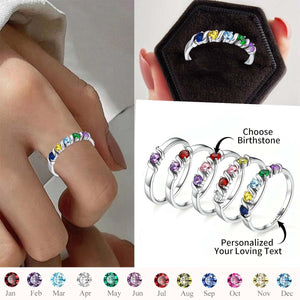 Personalized Multiple Birthstones Ring - Grandma Mom Family Ring