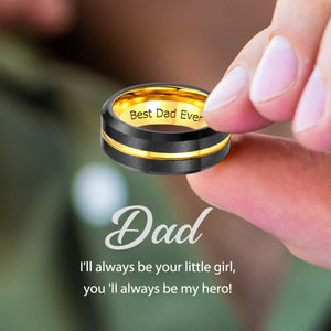 Best Dad Ever - Personalized Engraved Rings For Dad,Grandpa