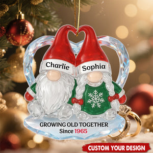 Christmas Couple 3D Crystal Effect - Personalized Acrylic Ornament