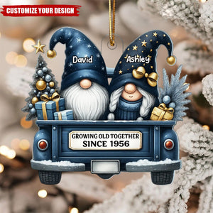 Couple Growing Old Together Personalized Acrylic Christmas Ornament, Gift for Couple