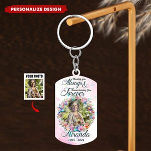Personalized Memorial Keychain with Photo and Butterflies