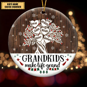 Grandchildren Make Life Great - Gifts for Grandma Personalized Ceramic Ornaments