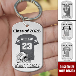 Sport Player Graduation Keepsake - Personalized Keychain