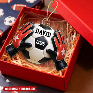 Goal Keeper Christmas Ornament, Custom Soccer Ornament