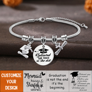 Personalized Custom Graduation Engraved Bracelet