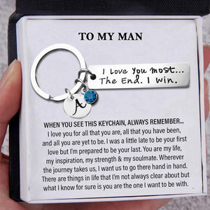 To My Love - Personalized Birthstone Couple Keychain