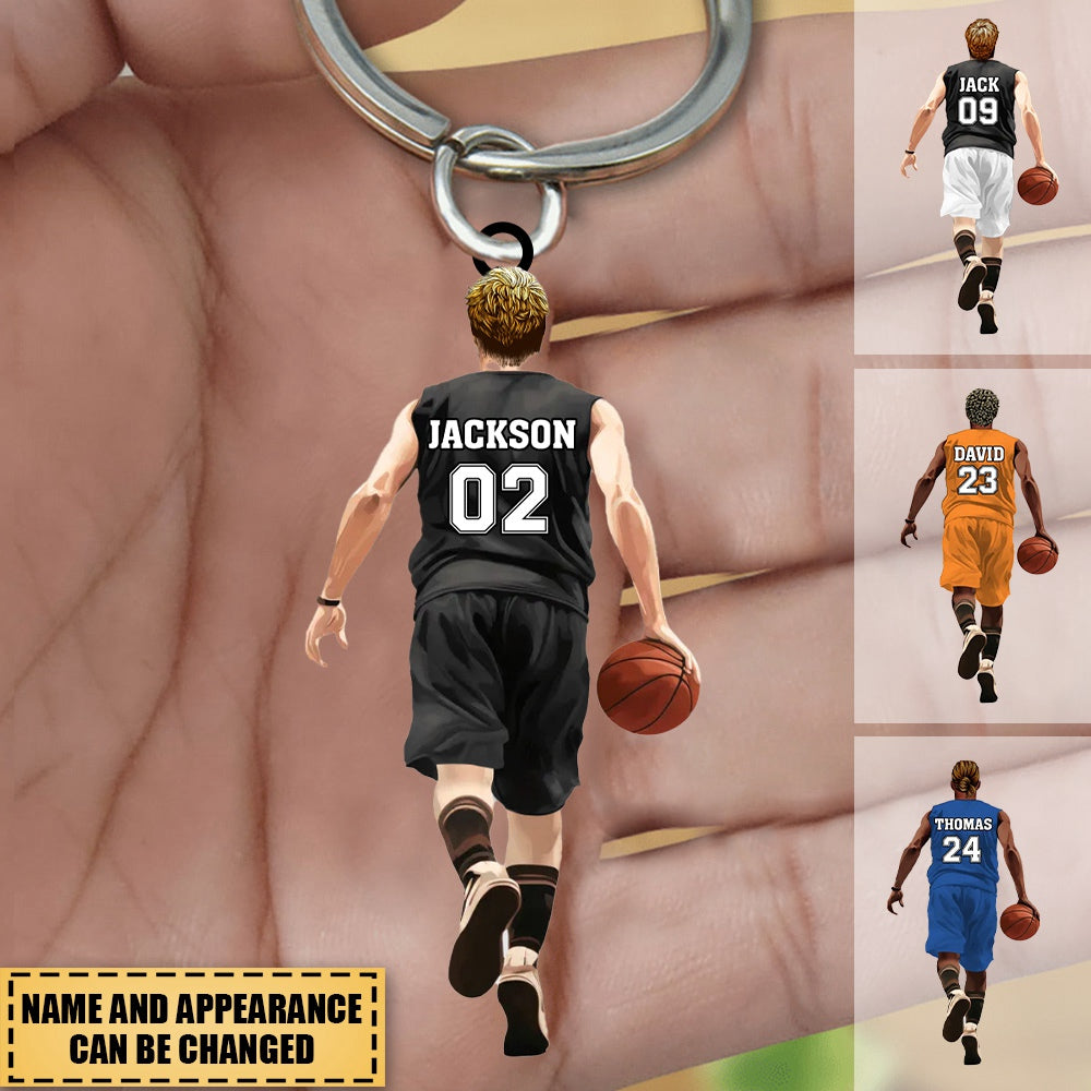 Personalized Basketball Boy Keychain,Gift For Basketball Lover