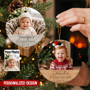 Personalized Baby's First Christmas Photo Ornament