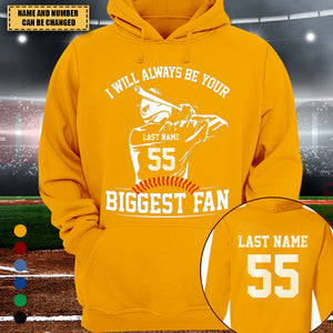I Will Always Be Your Biggest Fan Personalized Hoodie For Baseball Mom Grandma Dad Baseball Family