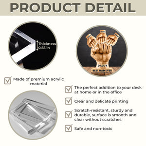 Best Dad Ever - Personalized Father Custom Shaped Acrylic Plaque