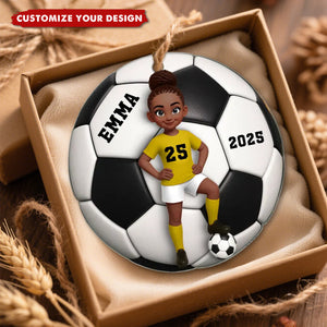 Soccer Girl Boy 3D Effect - Personalized Acrylic Ornament
