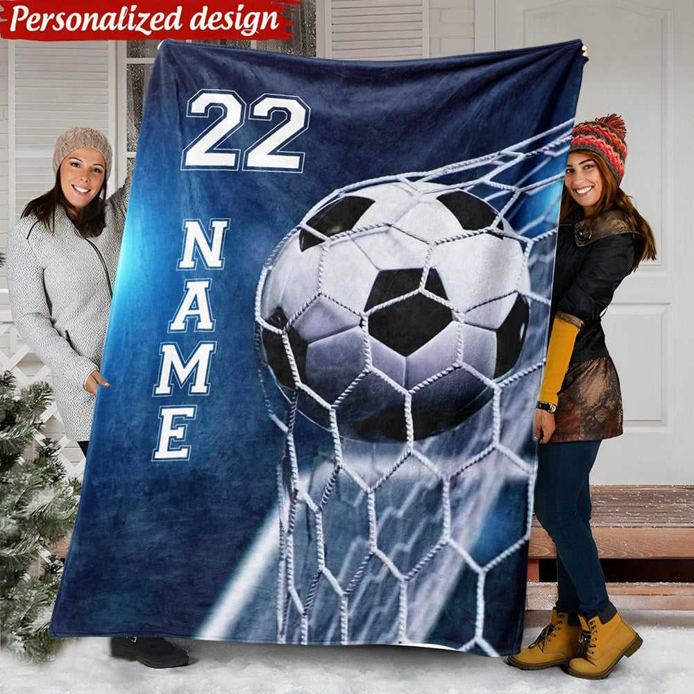 Personalized Soccer Blanket - Gift For Soccer Lovers