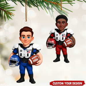 3D Effect Proud American Football Player - Personalized Acrylic Ornament