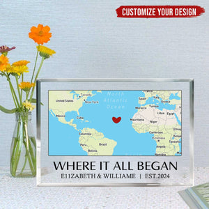 Where It All Began - Couple Personalized Rectangle Shaped Acrylic Plaque