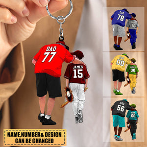 Personalized Baseball Player Gift For Dad, Son, Coach Acrylic Keychain