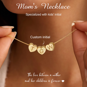 Personalized Tiny 3D Initial Heart Charm Necklace