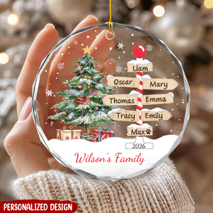 Custom Family Name Christmas Ornament 2026