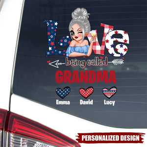 4th Of July Love Being Called Grandma - Personalized Decal, Gift For Grandma