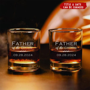 Personalized Father of the Bride or Father of the Groom Whiskey Glass