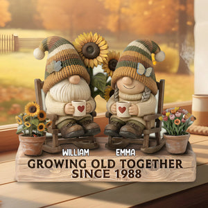 Grow Old Together-Personalized Wooden Plaque, Gift For Couple