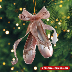 Personalized Ballet Shoes Christmas Ornament