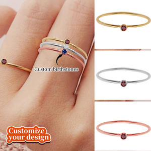 Personalized Birthstone Stacking Ring Gifts for Mom