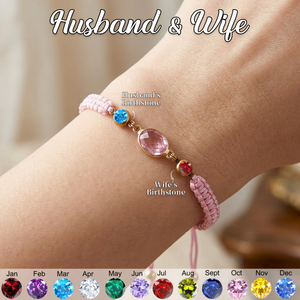 Together Forever - Personalized Adjustable Rope Birthstone Bracelet