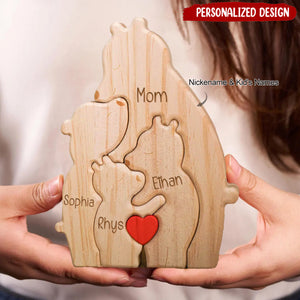 Wooden Bear Family Puzzle-Personalized Mother's Day Gifts