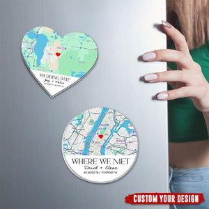 Where We Met - Personalized Map Acrylic Fridge Magnet