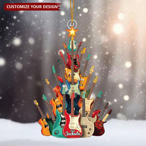 Awesome Guitar - Personalized Guitar Christmas Ornament