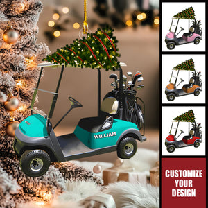 Funny Golf Cart - Personalized Golf Transparent Ornament