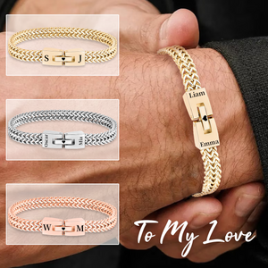To My Man, Personalized Couples Engraved Bracelet