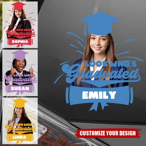 Personalized Graduation Photo Sticker, Class of 2026 Sticker With Name