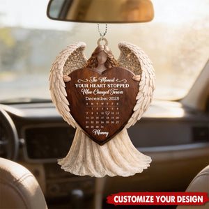 The Moment Your Heart Stopped - Personalized Angel Ornament With Calendar