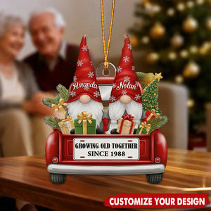Custom Couple Growing Old Together Christmas Ornament