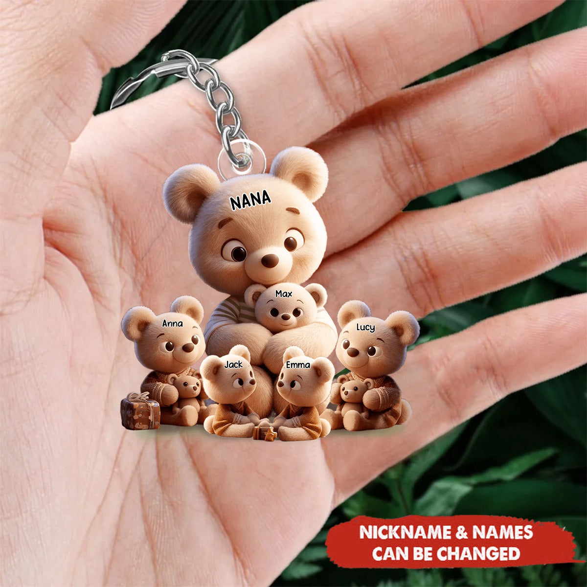 Grandma/Mama Cute Bear Personalized Acrylic Keychain