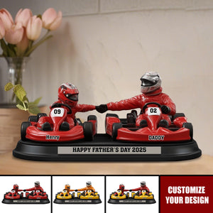 Racing Loving Dad & Kid - Personalized Father Custom Shaped Acrylic Plaque