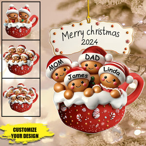 Christmas Gingerbread Family-Personalized Ornament-Gifts For Family