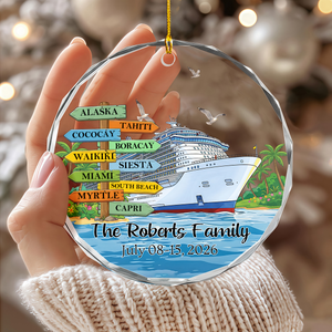 Personalized Cruise Travel Adventure Ornament, Family Traveling Destination