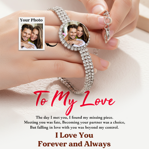 Together Forever -Personalized Photo Diamond Chain Bracelet